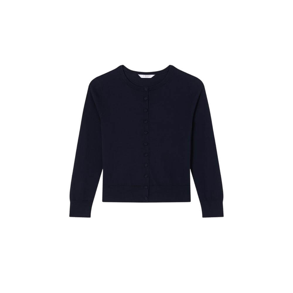 L.K. Bennett Lottie Navy Buttoned Cardigan